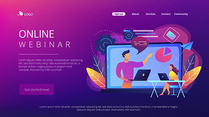 Image showing Online webinar landing page.