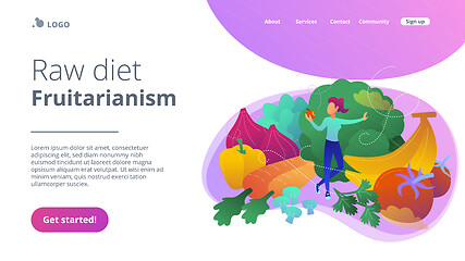 Image showing Raw diet and frutarianism landing page.