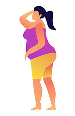 Image showing Overweight woman vector illustration.