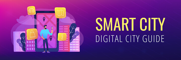 Image showing Smart city and digital city guide banner.