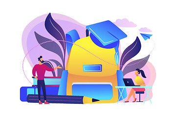 Image showing Back to school 2018-2019 concept vector illustration.