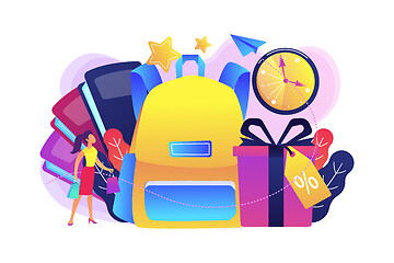 Image showing Back to school sale and deals concept vector illustration.