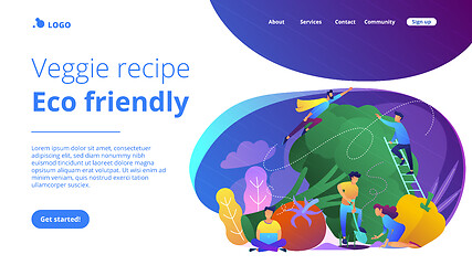 Image showing Veggie recipe, eco friendly landing page.