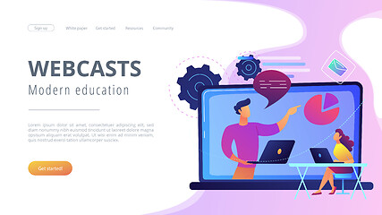 Image showing Webcasts and modern education landing page.