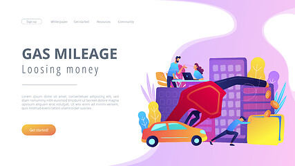 Image showing Gas mileage and losing money landing page.