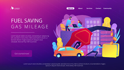 Image showing Fuel saving and gas mileage landing page.