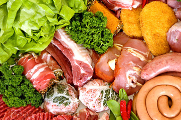 Image showing Variety of fresh meat