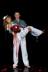 Image showing Young happy wedding couple