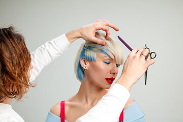 Image showing Picture showing adult woman at the hair salon