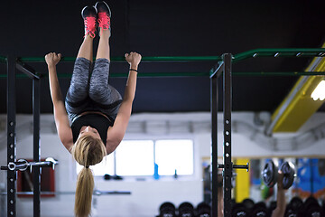 Image showing woman doing abs exercises