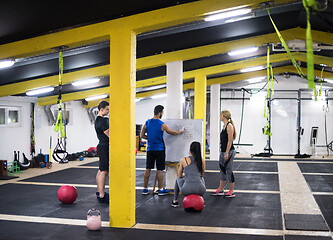 Image showing athletes getting instructions from trainer