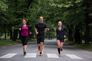 Image showing runners team on morning training