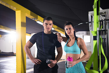 Image showing portrait of athletes at cross fitness gym