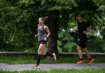 Image showing runners team on morning training