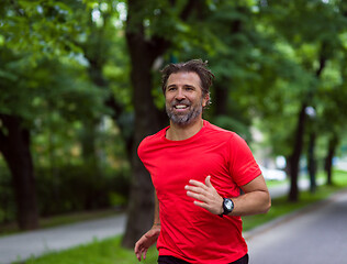 Image showing male runner training for marathon