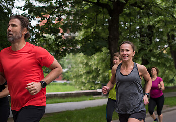 Image showing runners team on morning training