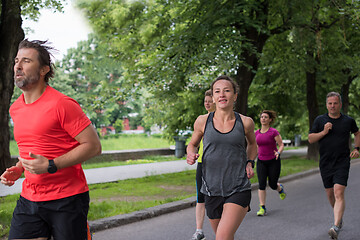 Image showing runners team on morning training