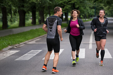 Image showing runners team on morning training