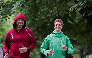 Image showing jogging couple on morning training