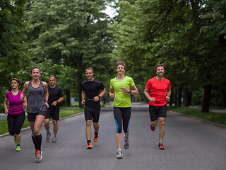 Image showing runners team on morning training