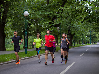 Image showing runners team on morning training