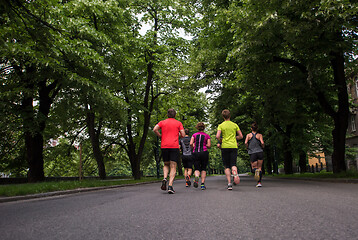 Image showing runners team on morning training