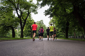 Image showing runners team on morning training