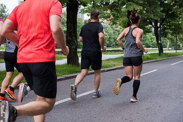 Image showing runners team on morning training