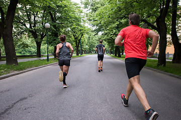 Image showing runners team on morning training