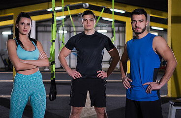 Image showing portrait of athletes at cross fitness gym