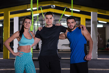 Image showing portrait of athletes at cross fitness gym