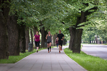 Image showing runners team on morning training