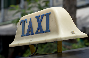 Image showing tuk tuk taxi sign in bangkok