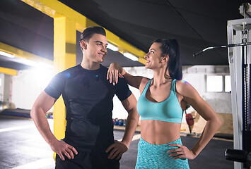 Image showing portrait of athletes at cross fitness gym