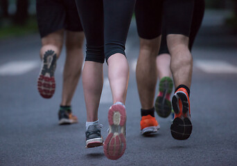 Image showing runners team on morning training