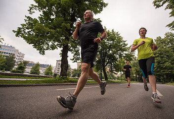 Image showing runners team on morning training