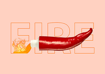 Image showing Seasoning hot chili sauce. Modern design.