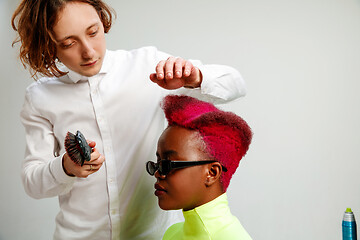 Image showing Picture showing adult woman at the hair salon