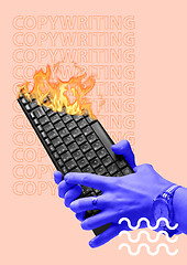 Image showing Copywriting. Modern design. Contemporary art collage.