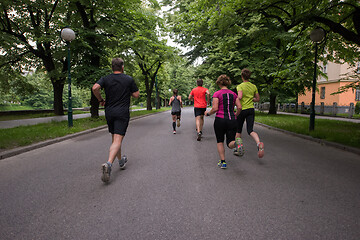 Image showing runners team on morning training