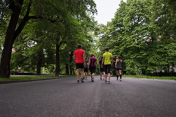 Image showing runners team on morning training