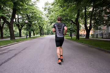 Image showing male runner training for marathon