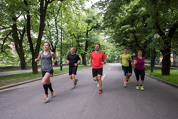 Image showing runners team on morning training