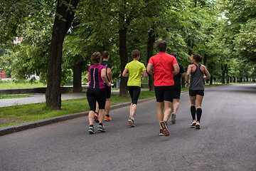 Image showing runners team on morning training