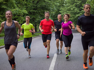 Image showing runners team on morning training