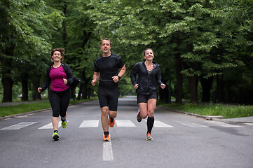 Image showing runners team on morning training