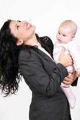 Image showing Cheerful Mother and Baby