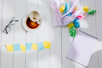 Image showing Message in wooden cubes on a desk background.