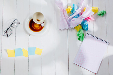 Image showing Message in wooden cubes on a desk background.