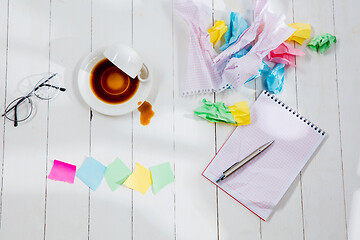 Image showing Message in wooden cubes on a desk background.